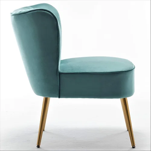 Miniatura 7 de Container Furniture Direct Silla moderna de terciopelo para sala de estar, dormitorio o entrada, diseño elegante y cómodo sin brazos con patas