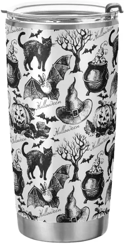 Miniatura 8 de Vaso de Navidad con diseño de bastón de caramelo, árbol de Navidad, taza de café con aislamiento, taza de viaje para oficina con popote y tapa, 20