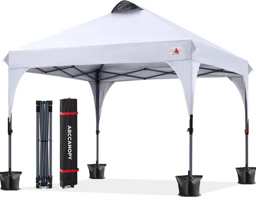 ABCCANOPY - Toldo desplegable de 10 x 10 pulgadas, para exteriores, portátil, ideal para la playa; toldo con bolsa de transporte con ruedas, 4 sacos