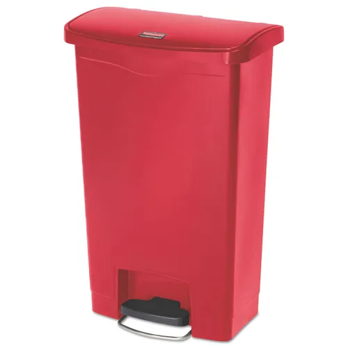 Miniatura 49 de Rubbermaid Commercial Products - Bote de basura Streamline Slim con pedal Papelera de plástico, 4 galones (15 litros), color rojo, con manos