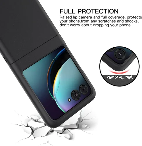Miniatura 5 de 【Actualizada】 Funda delgada para Moto Razr Plus 2023, [parte trasera de policarbonato duro] [sensación esmerilada] [soporte de carga inalámbrica]