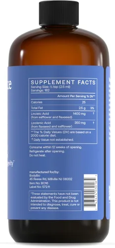 Miniatura 2 de BodyBio Aceite de equilibrio - Suplemento vegano Omega 3 6 - Aceite de cártamo y linaza prensado en frío - Apoya la función cerebral, la piel