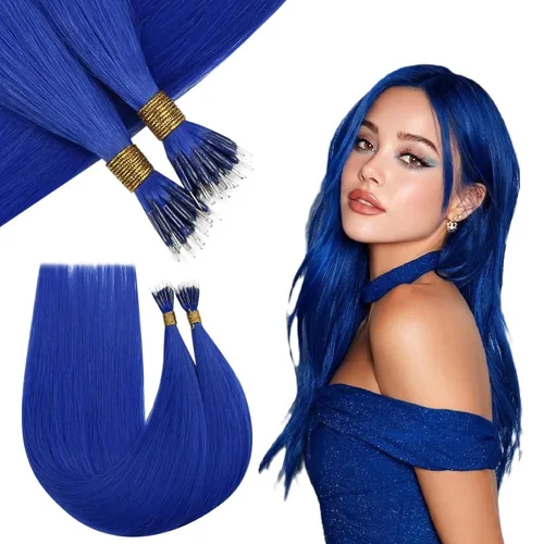 Miniatura 21 de RUNATURE Extensiones de cabello humano con punta I Tip color rosa, invisibles, extensiones de cabello humano real, extensiones de cabello humano