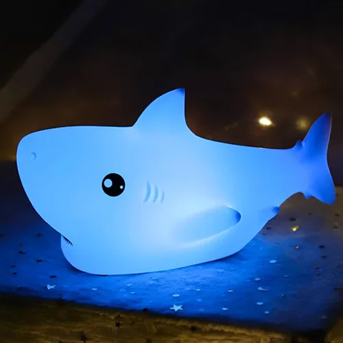 ZKLiLi Luz nocturna de tiburón para niños, recargable y bonita lámpara suave para niños y niñas, regalos de Navidad, luces nocturnas para niños,