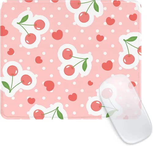 Miniatura 8 de Seorsok Alfombrilla de mouse con forma de corazón rosa, cuadrada, impermeable, base de goma antideslizante, para computadora portátil de oficina