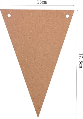 Miniatura 3 de Paquete de 3 pancartas de papel kraft para manualidades, 36 banderines triangulares de 6.8 x 5.1 pulgadas, decoraciones de aula de Navidad, fiestas