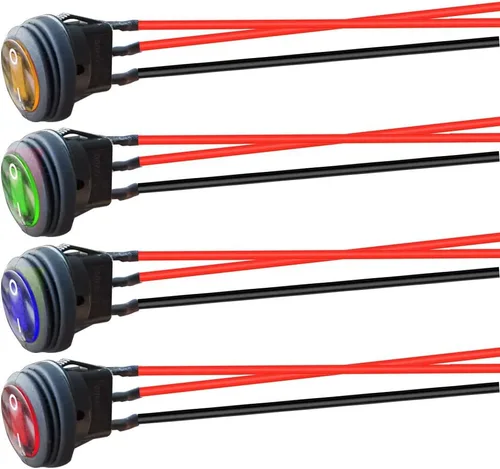 Miniatura 7 de Gebildet 24 interruptores de botón con pestillo de 0.472 pulgadas SPST ON/OFF AC 250V/1.5A 125V/3A, mini interruptor basculante redondo