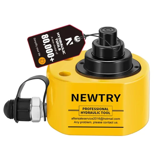 Miniatura 9 de NEWTRY Gato Hidráulico Ram Jack 10T Cilindro Hidráulico de Perfil Bajo Ram Jack Multi-Sección 1" Carrera Cilindro de Elevación Mini Portátil