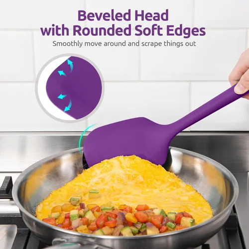 Miniatura 6 de Juego de utensilios de cocina de silicona: U-Taste resistente al calor de 600ºF, herramientas de cocina extra largas de 13.6 pulgadas, espátula, (6)