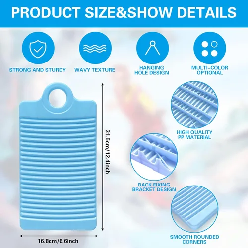 Miniatura 2 de MAOYE Mini tabla de lavar de plástico para niños Camisas Clean Laundry Lime Washboard para lavandería (azul)