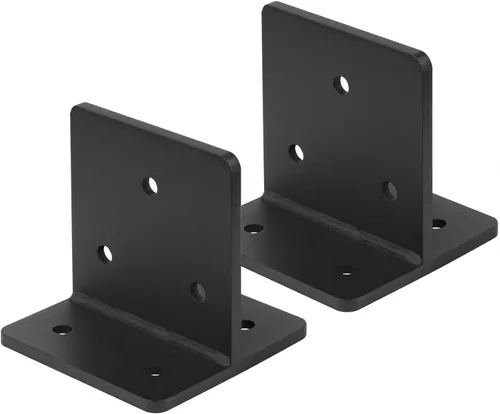 2 bases de poste ocultas de 6 x 6, soporte de placa de cuchillo resistente, soportes de anclaje de poste de calibre 3
