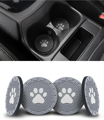 Miniatura 12 de 4 paquetes de posavasos para coche, portavasos universales con bandera americana de silicona antideslizante, accesorios para el interior del coche