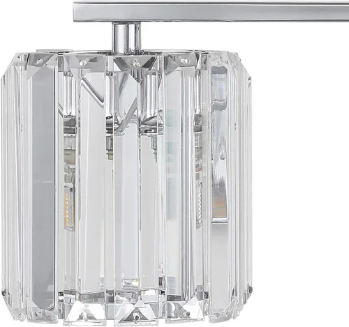Miniatura 5 de JONATHAN Y Lámpara de pared LED de 4.75 pulgadas cromada con pantalla de prisma de cristal transparente, lámpara de pared cableada para espejo