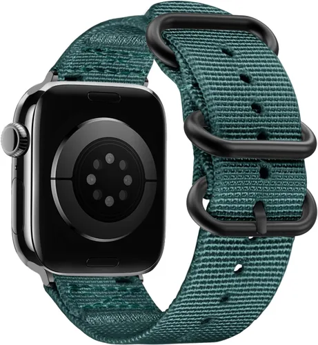 Miniatura 17 de Youther Correa de nailon compatible con Apple Watch Band de 1.654 in 1.732 in 1.772 in 1.811 in 1.929 in 1.496 in 1.575 in 1.614 in, correa
