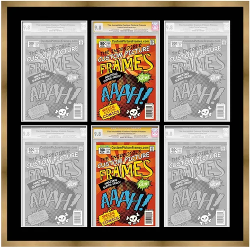 Miniatura 49 de Marco negro para cómics graduados Marco completo de cómics con paspartú de conservación negro y acrílico de grado UV Hecho para exhibir (6)