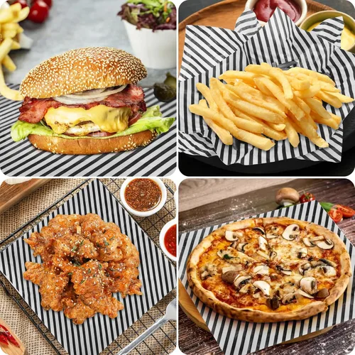 Miniatura 4 de 100 hojas de papel de delicatessen de 12 x 12 pulgadas, papel de grado alimenticio a prueba de grasa para sándwiches, hamburguesas, papas fritas