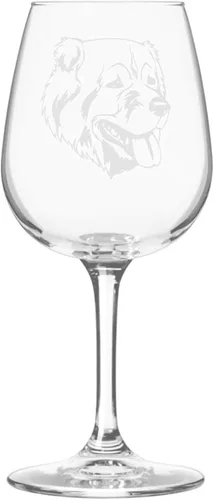 Miniatura 448 de Copa de vino de 12.75 onzas con diseño de perro grabado