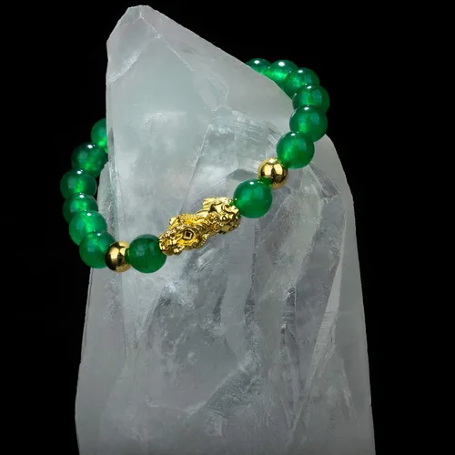 Miniatura 7 de ZenBless Fengshui - Pulsera de jade de porsperidad con dije de la suerte Feng Shui de obsidiana negra, regalo para hombres y mujeres con chapado