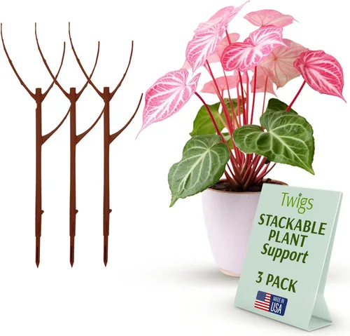 Twigs GA - Estacas apilables de soporte para plantas, soporte de tallo de plantas de interior y exterior, accesorios de jardín, alternativa duradera