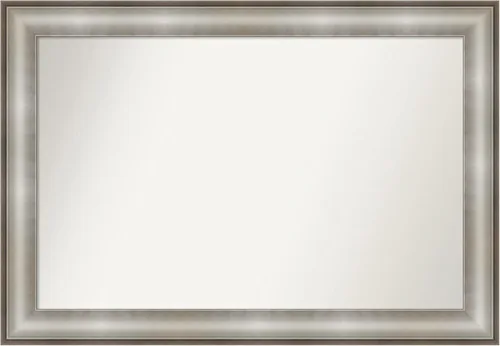 Miniatura 321 de Amanti Art Espejo de baño plateado para sobre fregadero, 28 x 47 pulgadas, espejo rectangular de plata imperial, marco de madera tradicional de gran