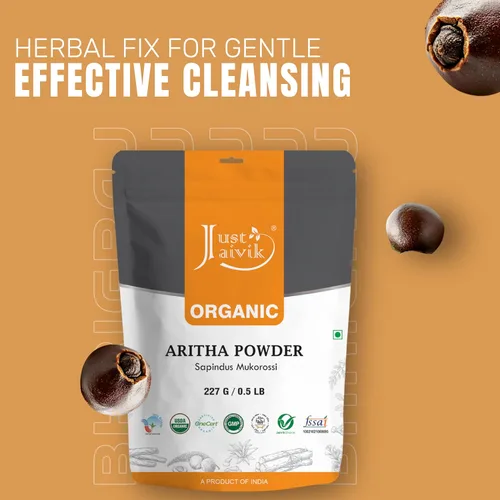 Miniatura 4 de Polvo de aritha certificado 100% orgánico (polvo de nuez de jabón) 8.01 oz/0.5 libras/08 oz - Producto orgánico de limpieza y acondicionamiento