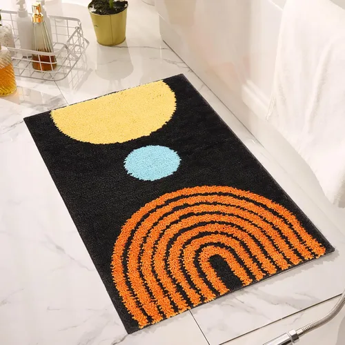 Miniatura 13 de Tapetes de baño bohemios antideslizantes geométricos, alfombras de baño esponjosas, suaves y absorbentes para baño, ducha, lavabo, hogar, entrada, L