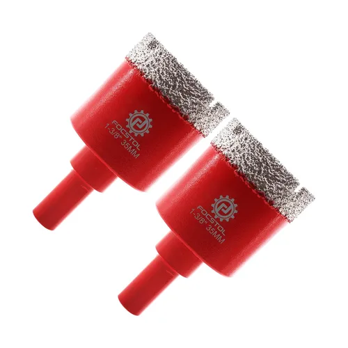 Miniatura 8 de FOCSTOL Broca de núcleo de diamante, 2 piezas de sierra de diamante de 1-1/2 pulgadas (1.496 in) con vástago triangular para azulejos de porcelana
