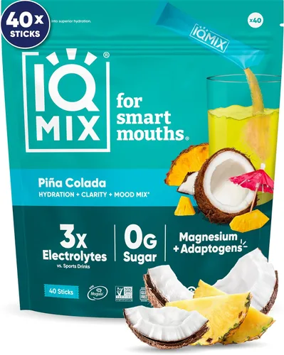 Miniatura 9 de IQMIX - Polvo de electrolito de hidratación – Fórmula 4 en 1 para hidratación, claridad mental, estado de ánimo y recuperación – Mezcla de bebida