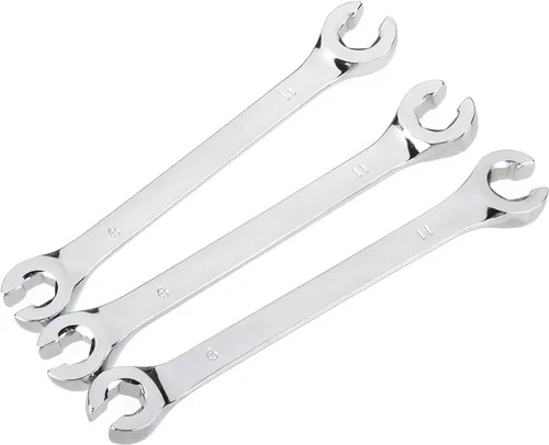 Miniatura 30 de Utoolmart Llave de tuerca de destello, 0.945 in x 1.063 in, doble extremo abierto, acero de alto carbono chapado en cromo espejo, para mantenimiento