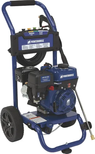 Miniatura 6 de Powerhorse Lavadora a presión de agua fría a gas, 3400 PSI, 2.7 GPM, bomba axial sin mantenimiento, marco de tubo de acero