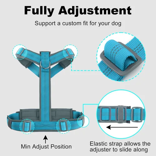 Miniatura 24 de Arnés para perro Plutus Pet sin tirón, arnés ajustable de nylon con acolchado suave, arnés para perro reflectante y resistente para perros pequeños