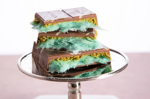Miniatura 3 de Carians Viral - Barra de chocolate con pelo de ángel italiano congelado, sabor a pistacho, kataifi y caramelo, ideal para regalo, aniversario, 3.88