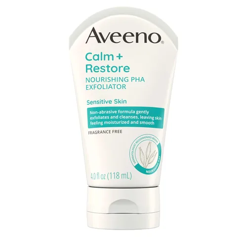 Miniatura 8 de Aveeno Calm + Restore Exfoliante facial nutritivo PHA diario para pieles sensibles, sin fragancia y fórmula de avena no abrasiva para exfoliar