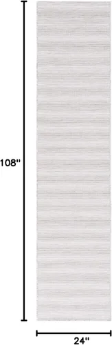 Miniatura 2 de SAFAVIEH Hampton Collection - Alfombra lavable para exteriores de 2 x 9 pies, color marfil y gris, no desprende pelusa y fácil de limpiar, ideal