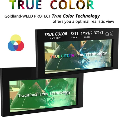 Miniatura 3 de Lente de soldadura HD de oscurecimiento automático, lente de filtro de soldadura de color verdadero de 2 x 4.25 pulgadas, con 2 piezas de repuesto