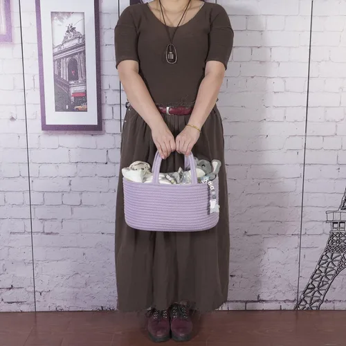 Miniatura 67 de Organizador de pañales para bebé con cuerda de algodón para niña o niño, cesta de almacenamiento portátil para guardería, bolsa de transporte