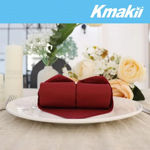 Miniatura 8 de KMAKII Servilletas de papel desechables color burdeos, sensación de lino, como servilletas de cena, servilletas de mano de papel para fiestas