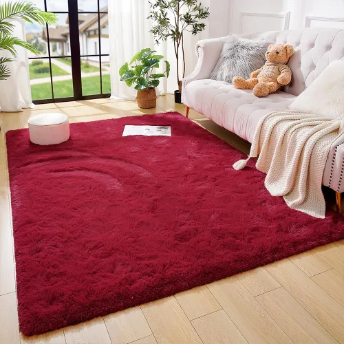 Miniatura 15 de Amearea Alfombra de Área Peluda Esponjosa para Dormitorio de Niños Sala de Estar, Extra Suave y Difusa Alfombras Peludas, Antideslizante, Alfombra