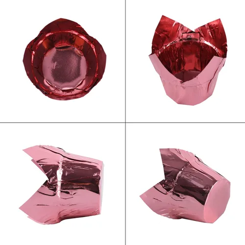 Miniatura 4 de Revestimientos dorados para cupcakes, 100 tazas de papel para hornear, envoltorios de cupcakes a prueba de grasa para magdalenas, cupcakes, bodas