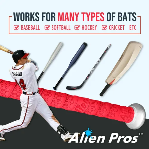 Miniatura 6 de ALIEN PROS - Cinta de agarre para bate de béisbol (2 agarres/4 agarres), 1.1 mm, precortada y sensación Pro – Reemplazo para agarre de bate