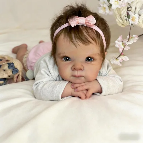 Miniatura 5 de RXDOLL Lindas Muñecas Bebé Reborn de Silicona de Cuerpo Completo para Niña de 18 pulgadas Bebé Recién Nacida Realista Niña Bebés de Silicona de Vida