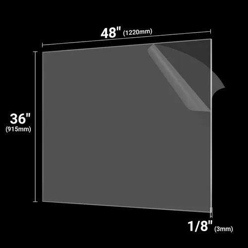 Miniatura 2 de CALPALMY Paquete de 2 hojas acrílicas transparentes grandes de 1/8 pulgadas de grosor, hojas de plexiglás precortadas de 36 x 48 pulgadas