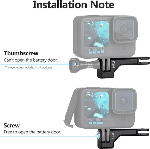 Miniatura 6 de HSU Adaptador de soporte vertical de aluminio con 1/4 "- 20 agujeros para Gopro Hero 13/12/11/10/9/8/7/6/5/4 AKASO Campark Insta360 DJI Osmo Action