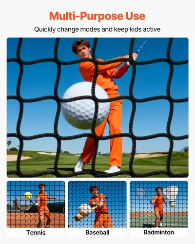 Miniatura 4 de VEVOR Jaula de bateo de béisbol, red profesional de entrenamiento de bateo de béisbol de sóftbol, resistente, resistente, cerrada, de polietileno