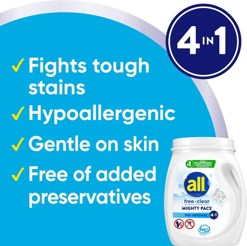 Miniatura 2 de All Mighty Pacs - Detergente transparente para ropa sin levantadores de manchas