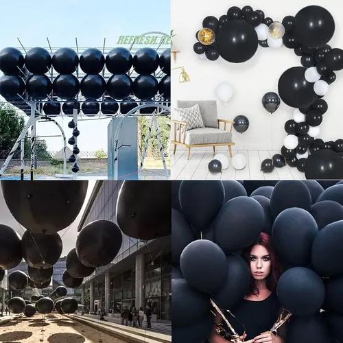 Miniatura 5 de 15 globos grandes de látex de 24 pulgadas, color negro, globos gigantes resistentes para bodas, baby shower, cumpleaños, suministros de fiesta