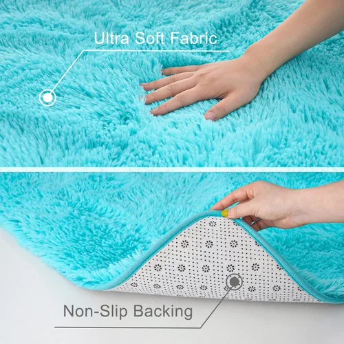 Miniatura 4 de Alfombras ultrasuaves y esponjosas para dormitorio, de 5 x 8 pies, alfombras de área de pelo largo para sala de estar, alfombra peluda grande