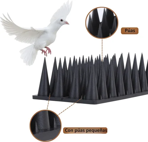 Miniatura 2 de Púas para Pájaros, Paquete de 9 Unidades Disuasorias para Pájaros para Exteriores, Púas de Paloma para Mantener Alejados a los Mapaches, Ardillas