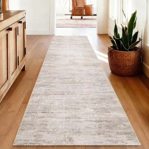 Miniatura 10 de Alfombras para pasillos antideslizantes 2x8, alfombra de pasillo moderna lavable para entrada, alfombra de piso suave resistente a manchas para Gris