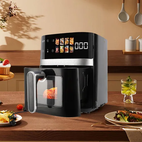Miniatura 8 de Freidora sin aceite de 5 cuartos de galón, cocina eléctrica de gran capacidad con ventana visual y pantalla a color, totalmente automática, ocho